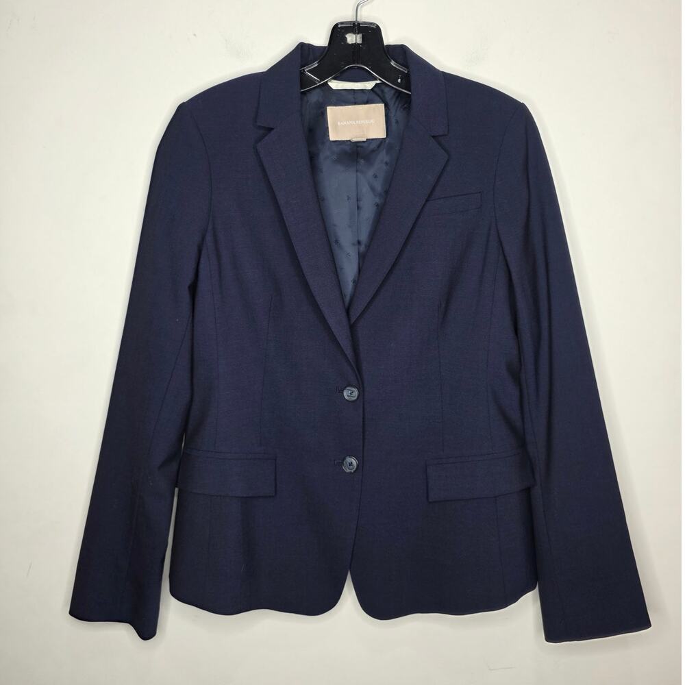 Banana Republic navy blue wool 2 button blazer suit jacket - 8  career corpcore
